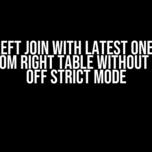 Mysql Left Join with Latest One Record Only from Right Table without Turning off Strict Mode